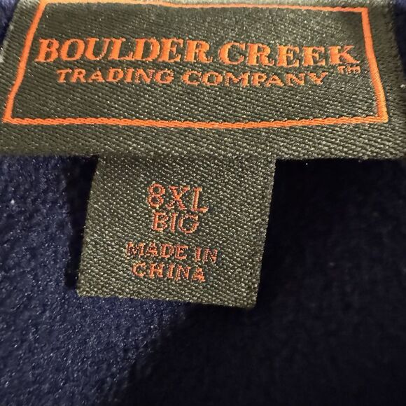 Boulder Creek Trading Co Mens 8XL Big Fleece Jacket Blue Black Full Zip - Picture 7 of 8